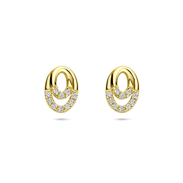 Gouden Oorknopjes 14k met Zirkonia – Entourage Zetting