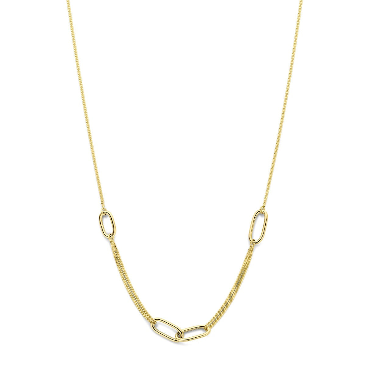 14k Gelbgoldkette mit ovalen und länglichen Gliedern