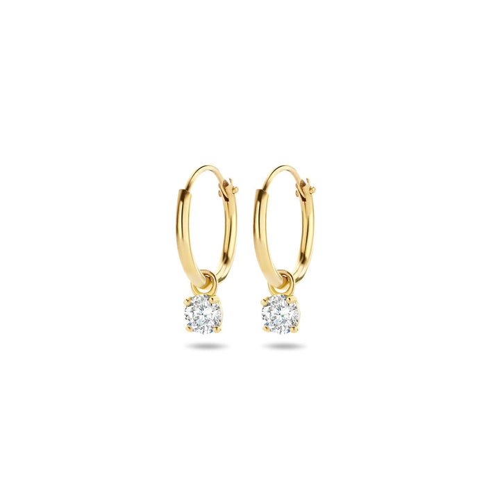 Ohrringe mit Anhänger Zirkonia 14K Gelbgold