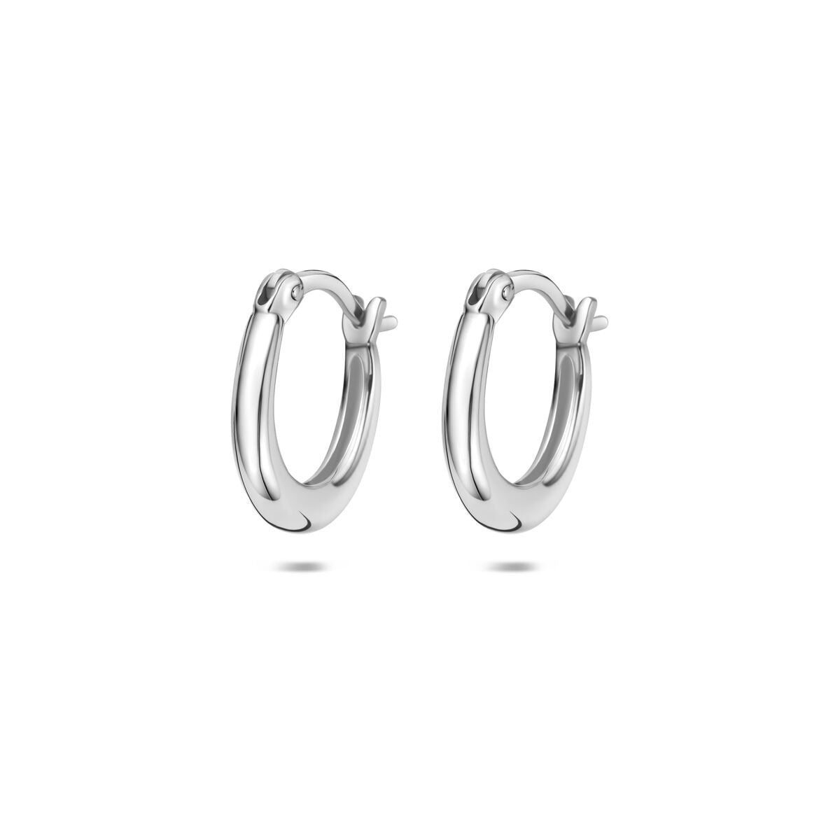 Gerhodinierte 925 Silber Creolen mit glänzender Oberfläche und klassischem Design