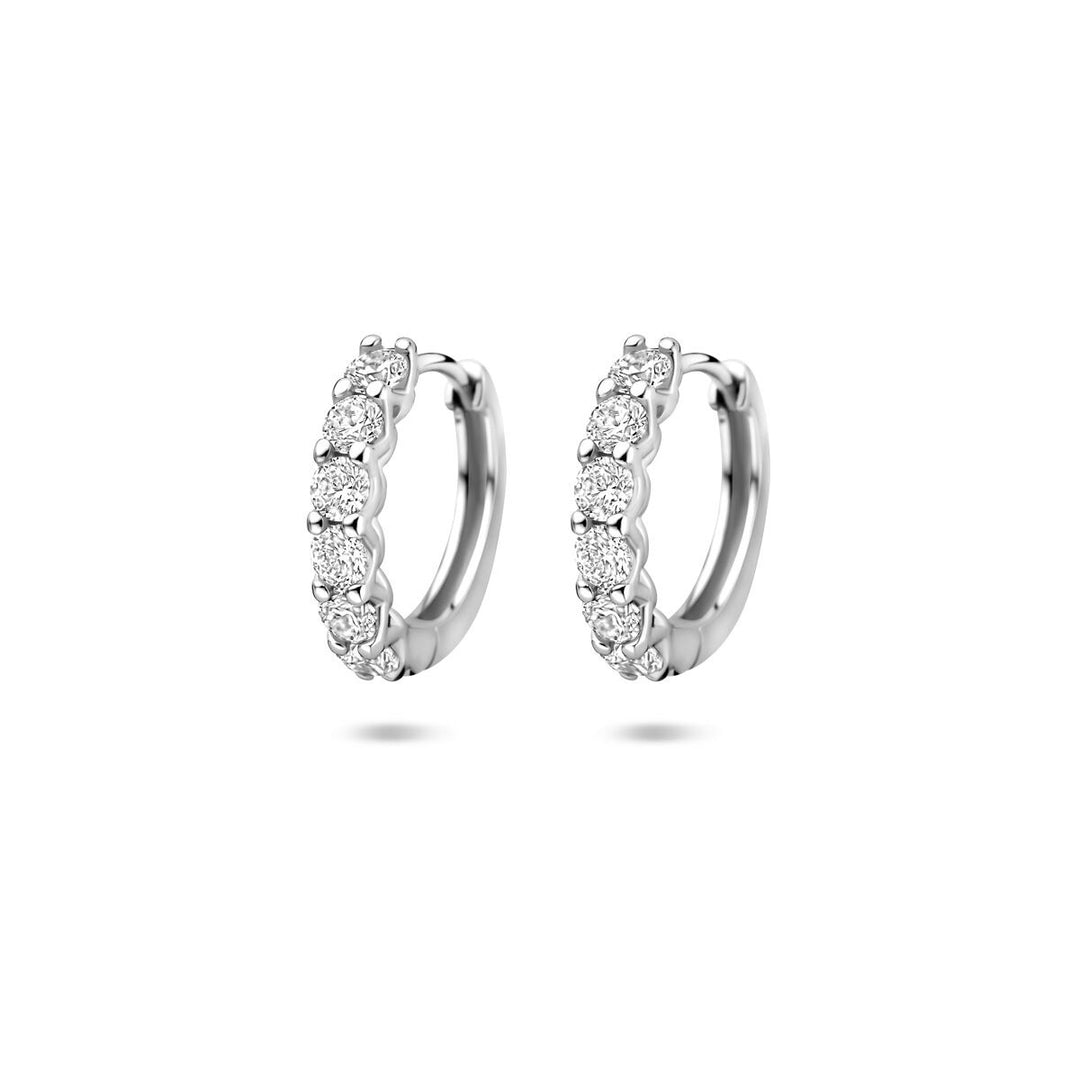 Zilveren klapoorringen met zirkonia 14,5 mm