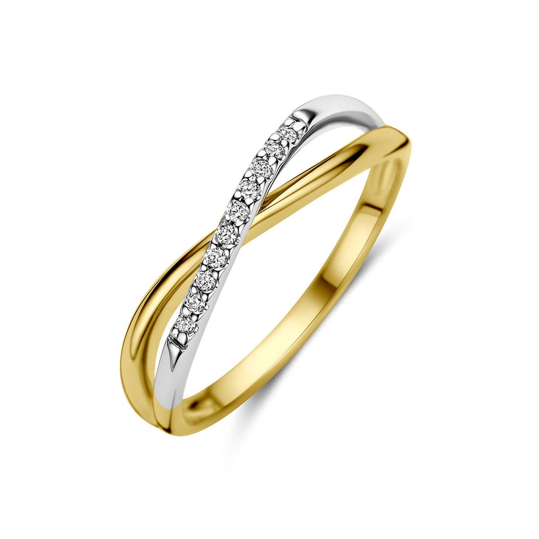 14k Bicolor gouden ring met diamant