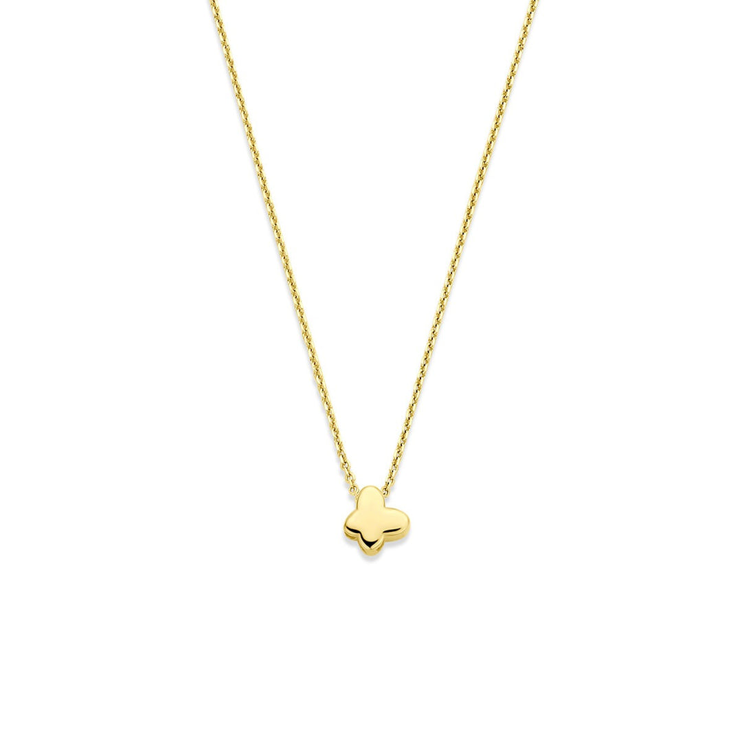 14k Geelgouden ketting met vlinder