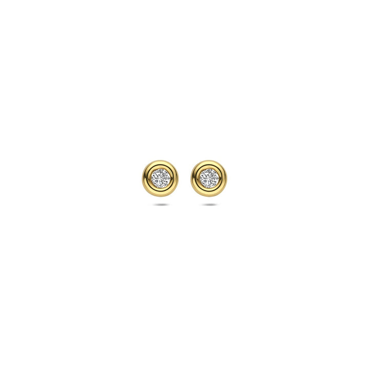 14k geelgouden oorknopjes met lab grown diamant
