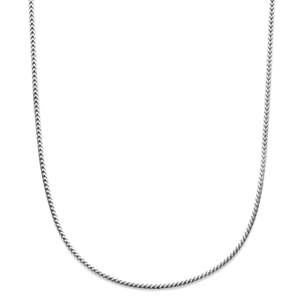 Herren-Kette aus rhodiniertem Silber mit einer Breite von 2,8 mm im Vossenschwanz-Design