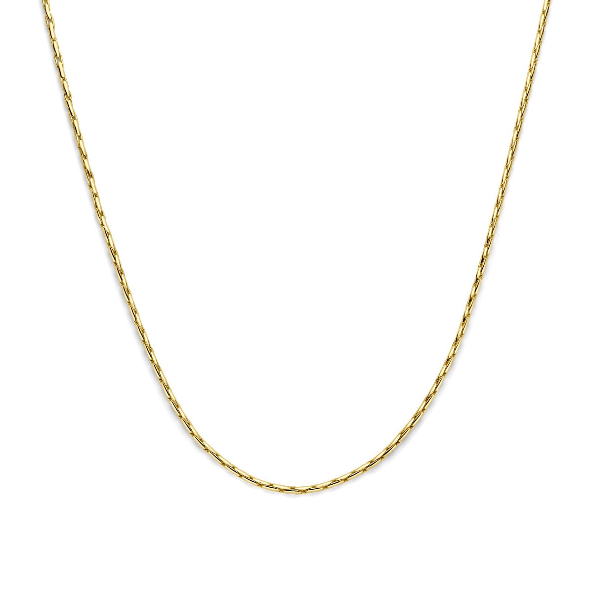 Gourmette-Kette aus 14k Gelbgold mit silberner Mitte, 2,8 mm breit