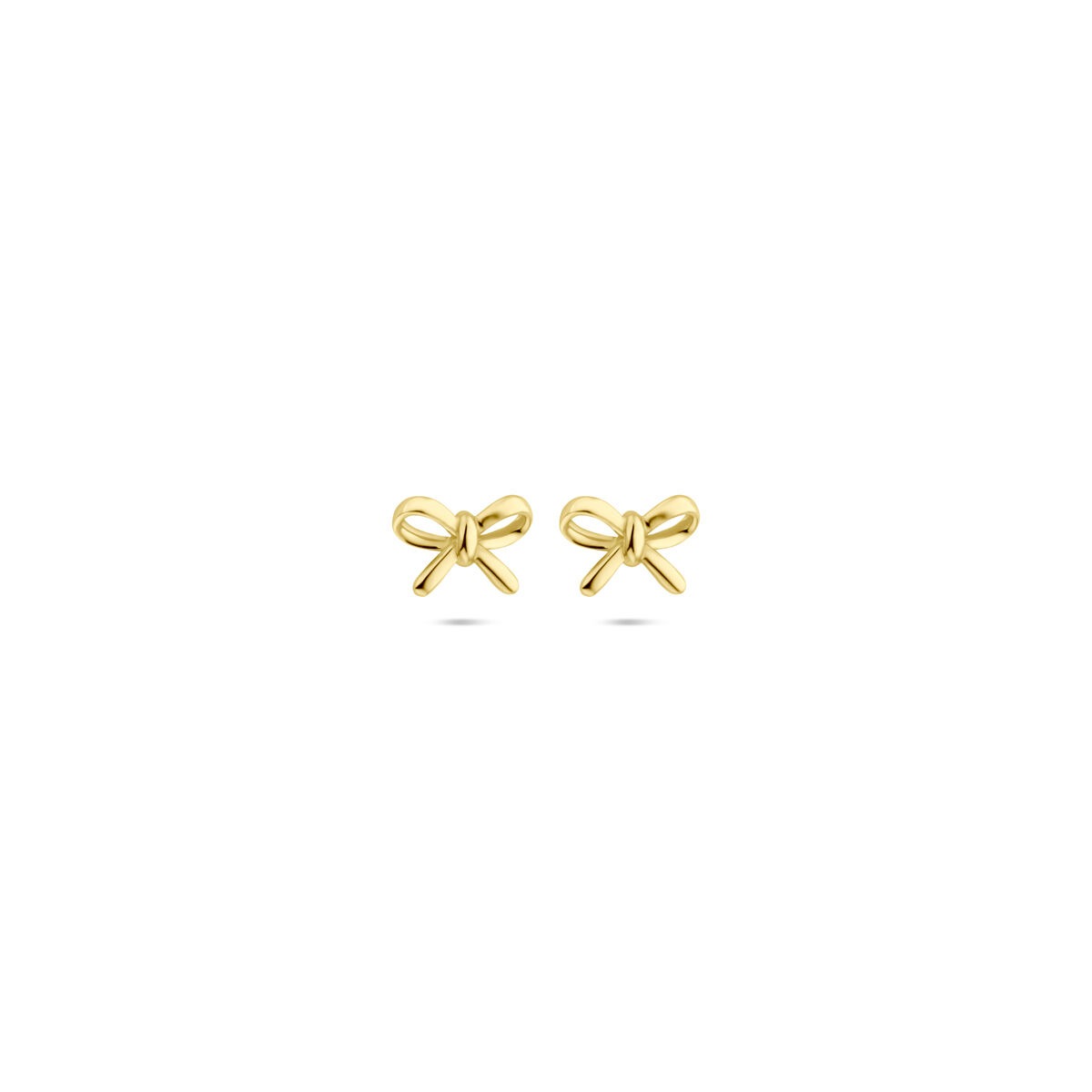 14k gelbgoldene Ohrstecker in Schleifenform mit einer Größe von 4,5x6,5mm