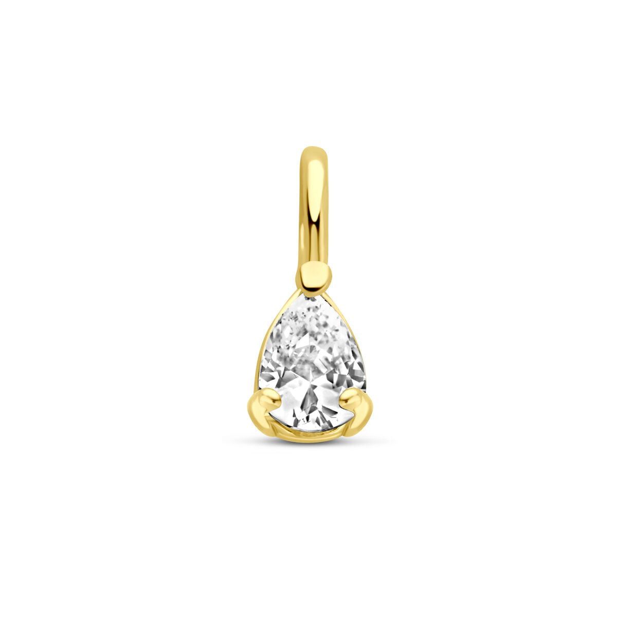 Hänger aus 14k Gelbgold mit birnenförmigem Zirkonia, Größe 8,5 x 3,5 mm