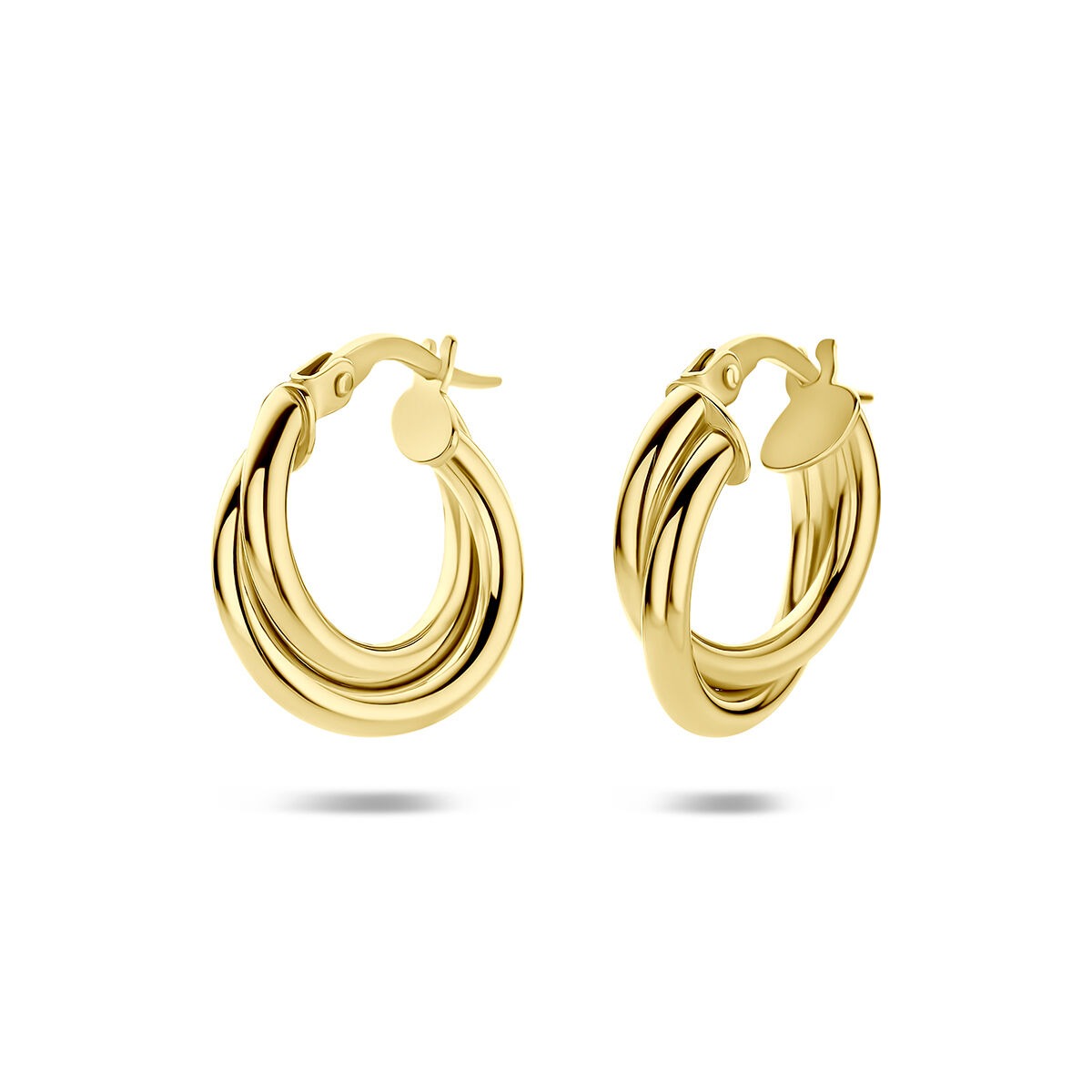14 Karat Gelbgold Creolen 4 mm Damen Klappverschluss