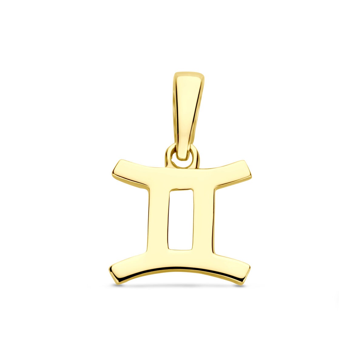 Hänger aus 14k Gelbgold mit dem Symbol für das Sternzeichen Zwillinge