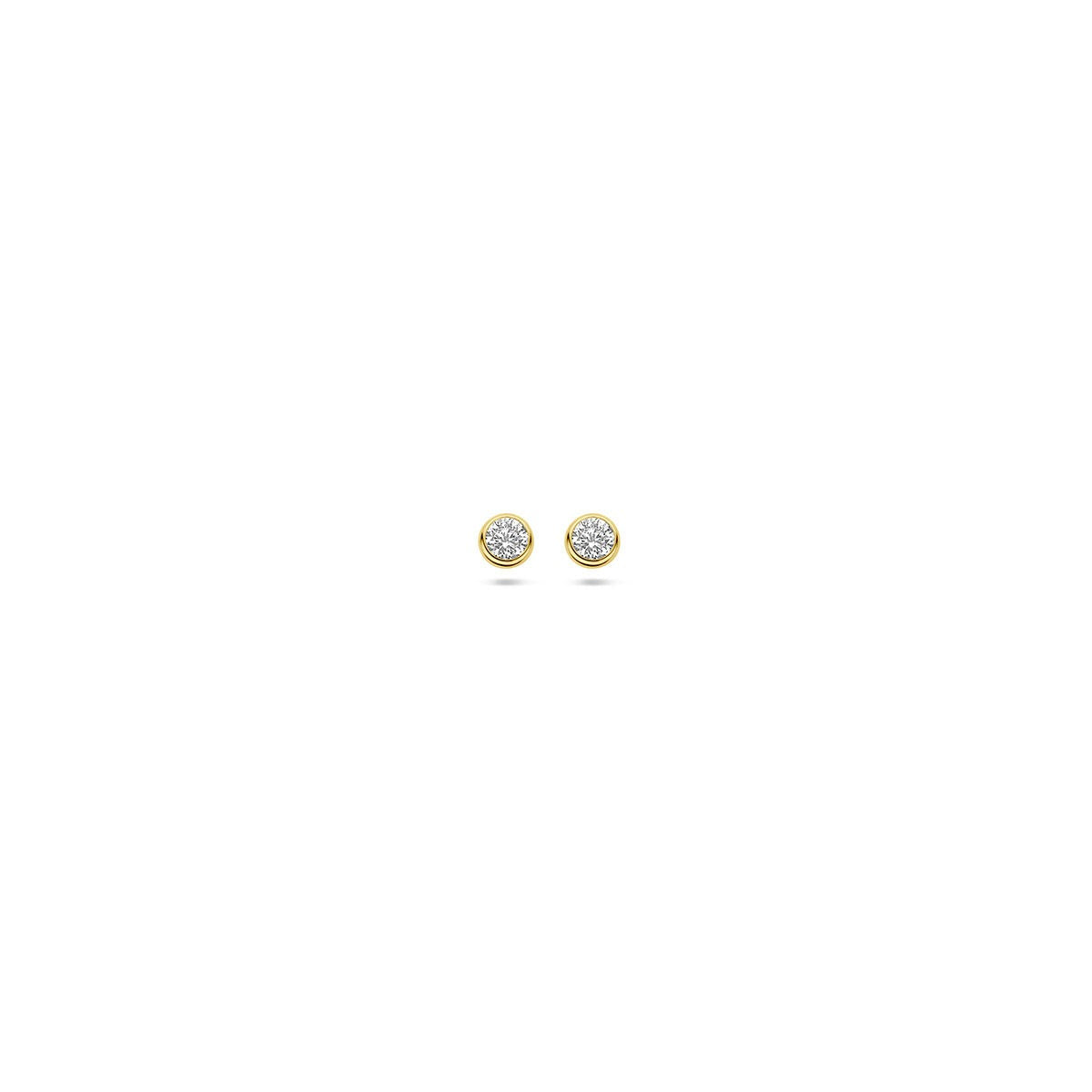 9k gelbgoldene Ohrstecker mit Zirkonia-Steinen