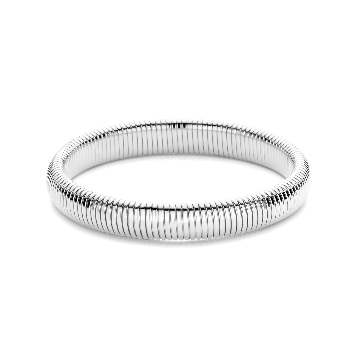Stahlarmband im Tubogas-Design mit glänzender, flexibler Oberfläche