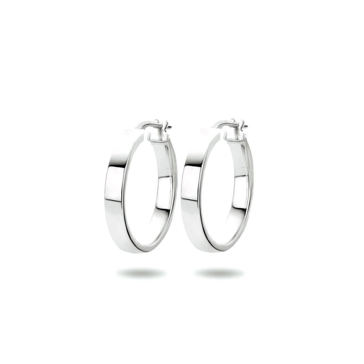 Gerhodinierte 925 Silber Creolen mit glänzender Oberfläche und schlichter Form