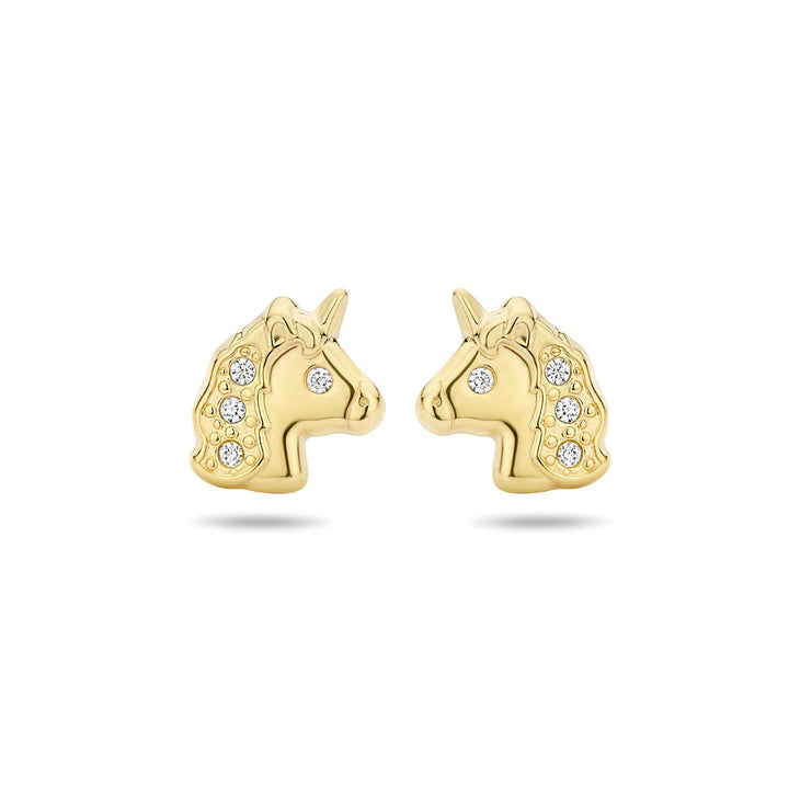 Ohrstecker Einhorn Zirkonia 14K Gelbgold