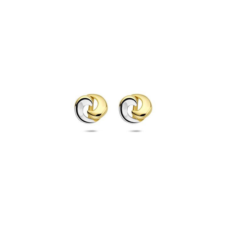 Ohrstecker zweifarbig gestempelt 14K Gelbgold