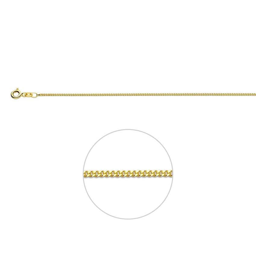 Gourmet-Armband aus 9 Karat Gold mit feinen Gliedern und Karabinerverschluss