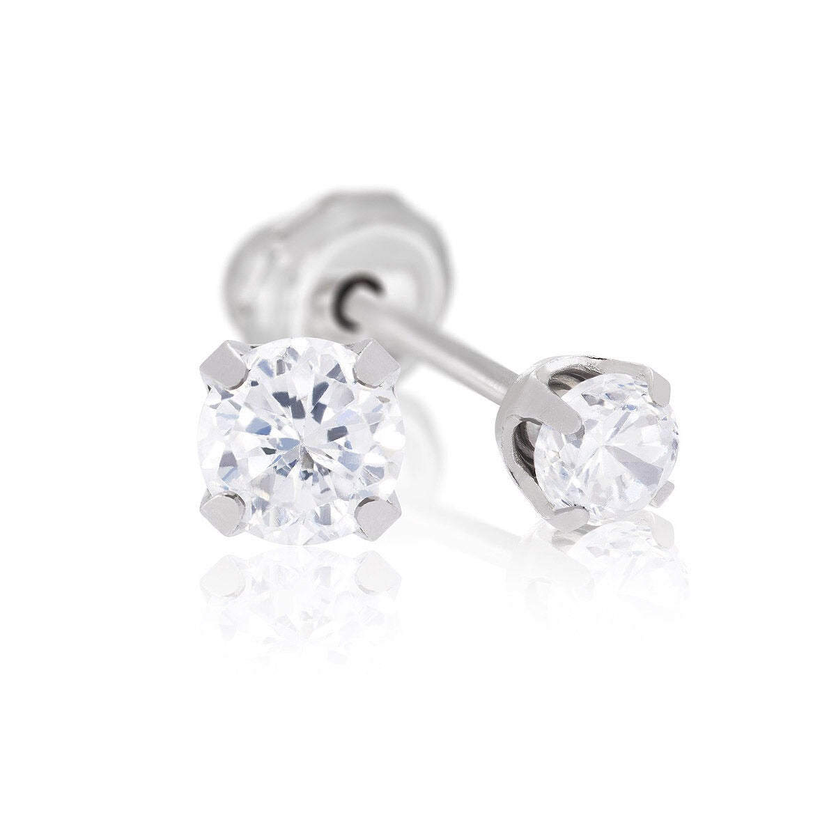 Inverness Ohrstecker, chirurgischer Stahl, 3 mm Zirkonia