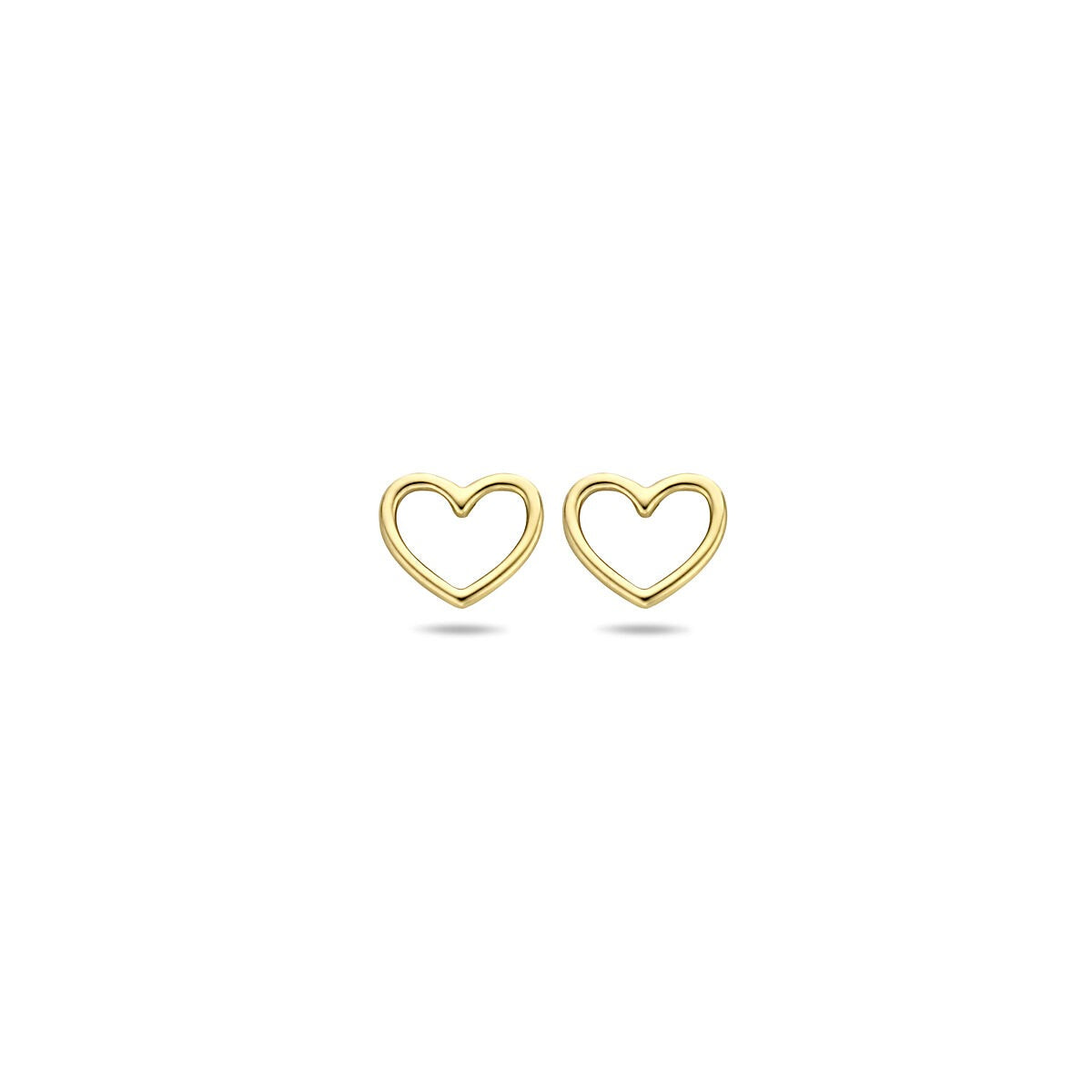 Ohrringe in Herzform aus 9 Karat Gelbgold, 5 x 5,5 mm, mit offener Gestaltung