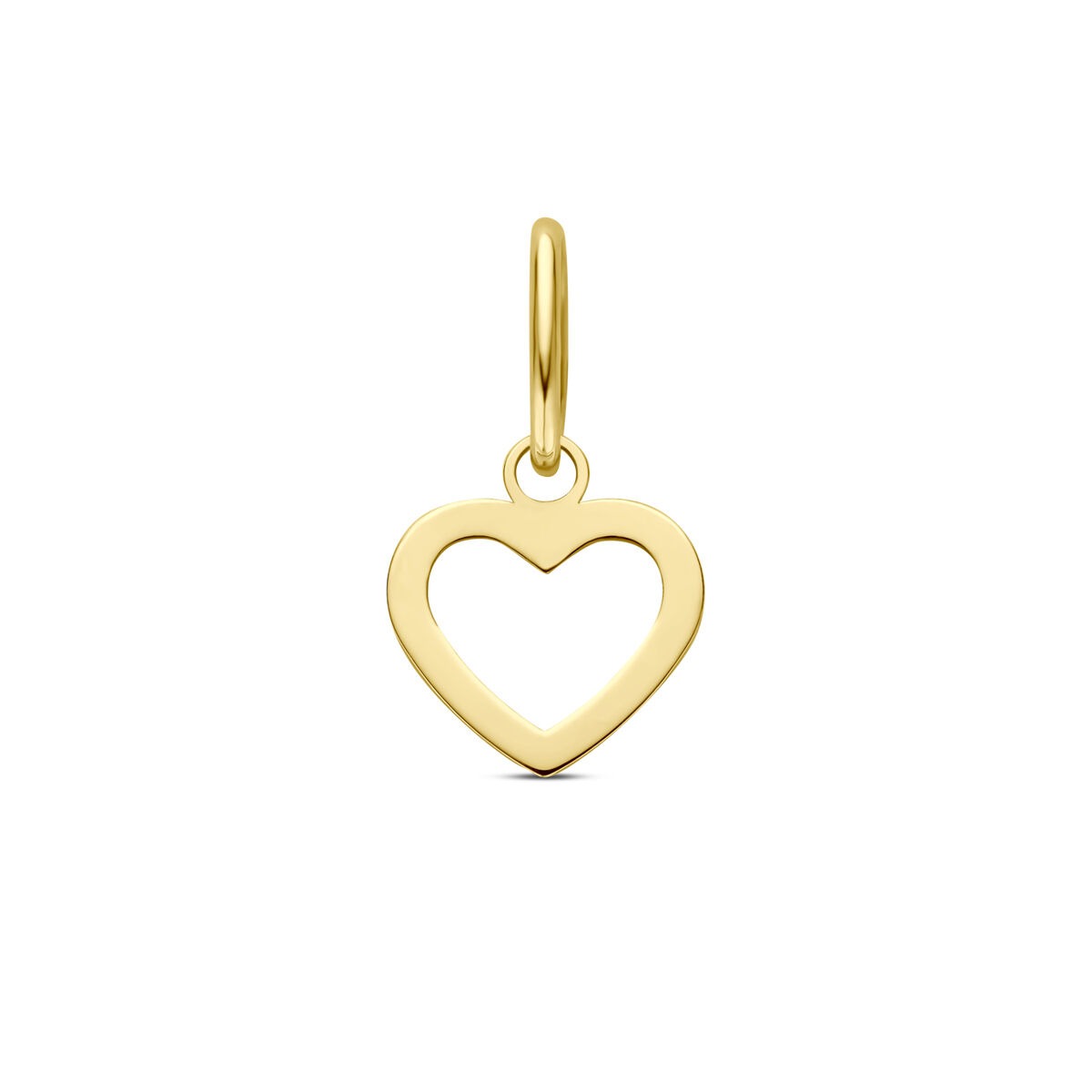 Hänger in Herzform aus 14k Gelbgold mit hohlem Innenbereich