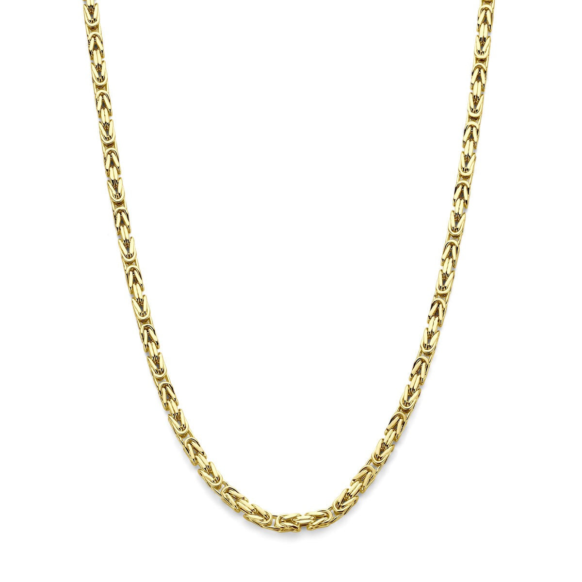 Herren-Kette mit Königsglieder, aus 14 Karat Gelbgold, glänzende Oberfläche und gleichmäßige Glieder