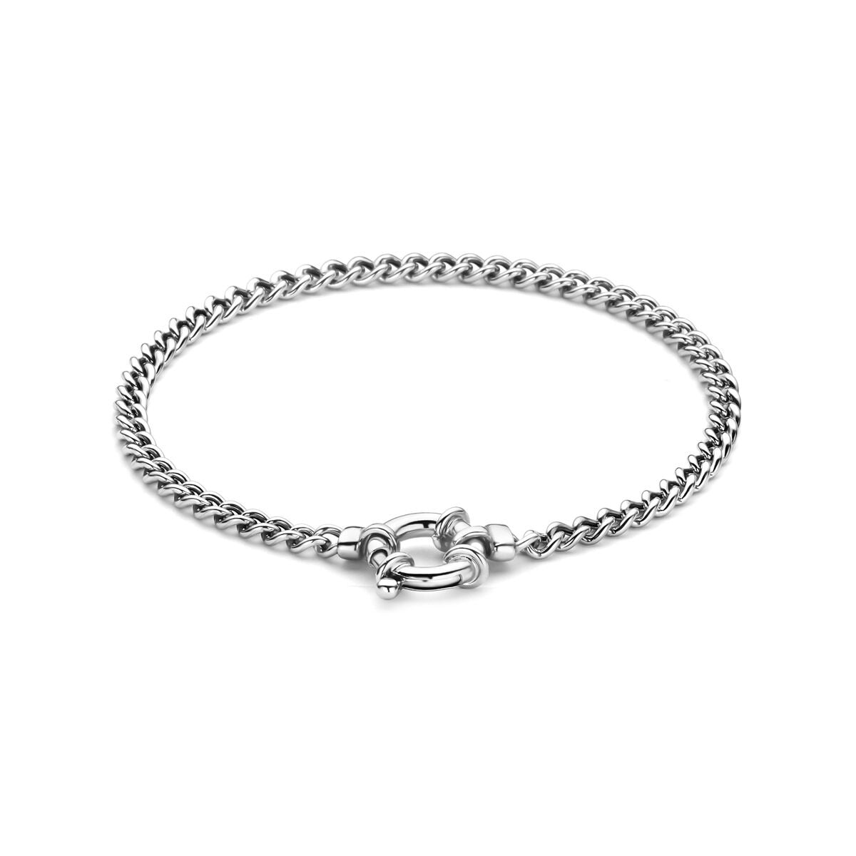 Ankerarmband aus rhodiniertem 925 Silber mit einem praktischen Federschloss
