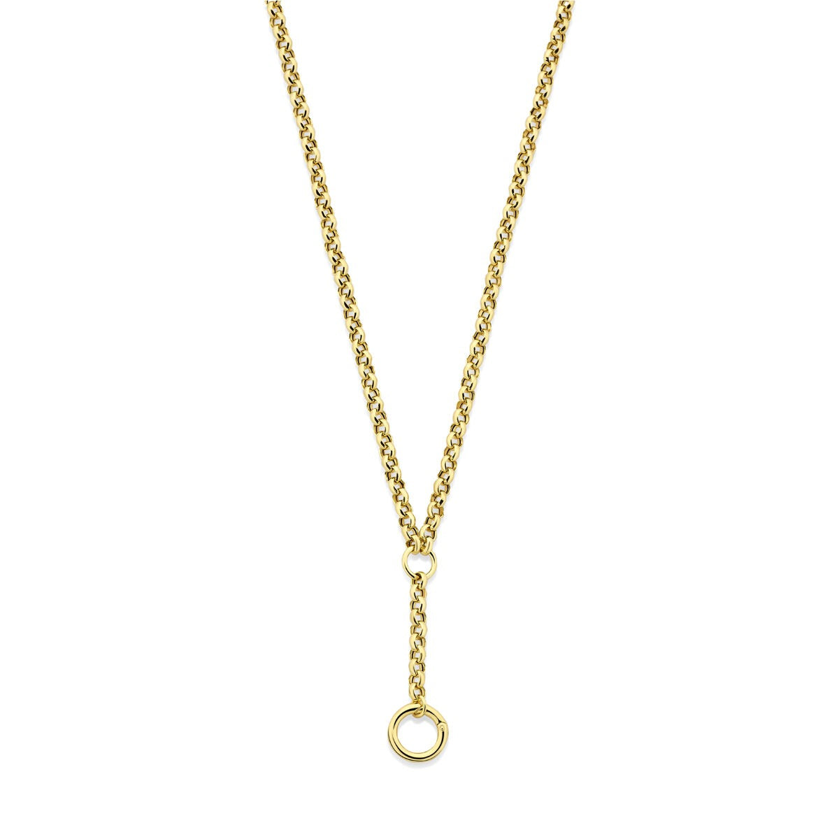 Vergoldete 925 Silber Y-Kette mit Connector, 46 cm lang, geflochtenes Design in Goldfarbe