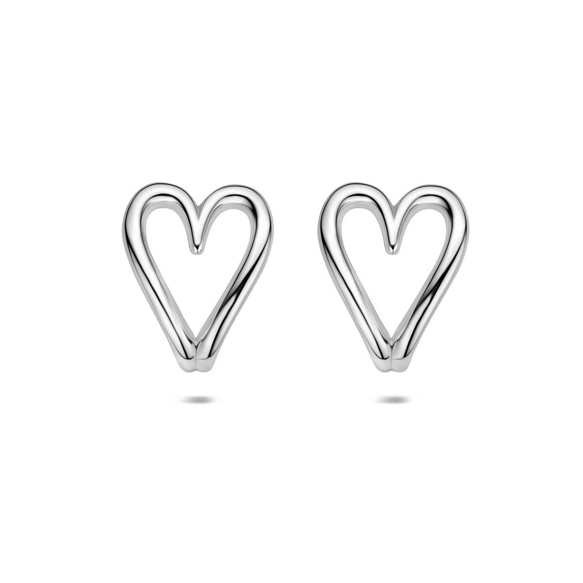 Gerhodinierte Ohrringe in Herzform aus 925 Silber