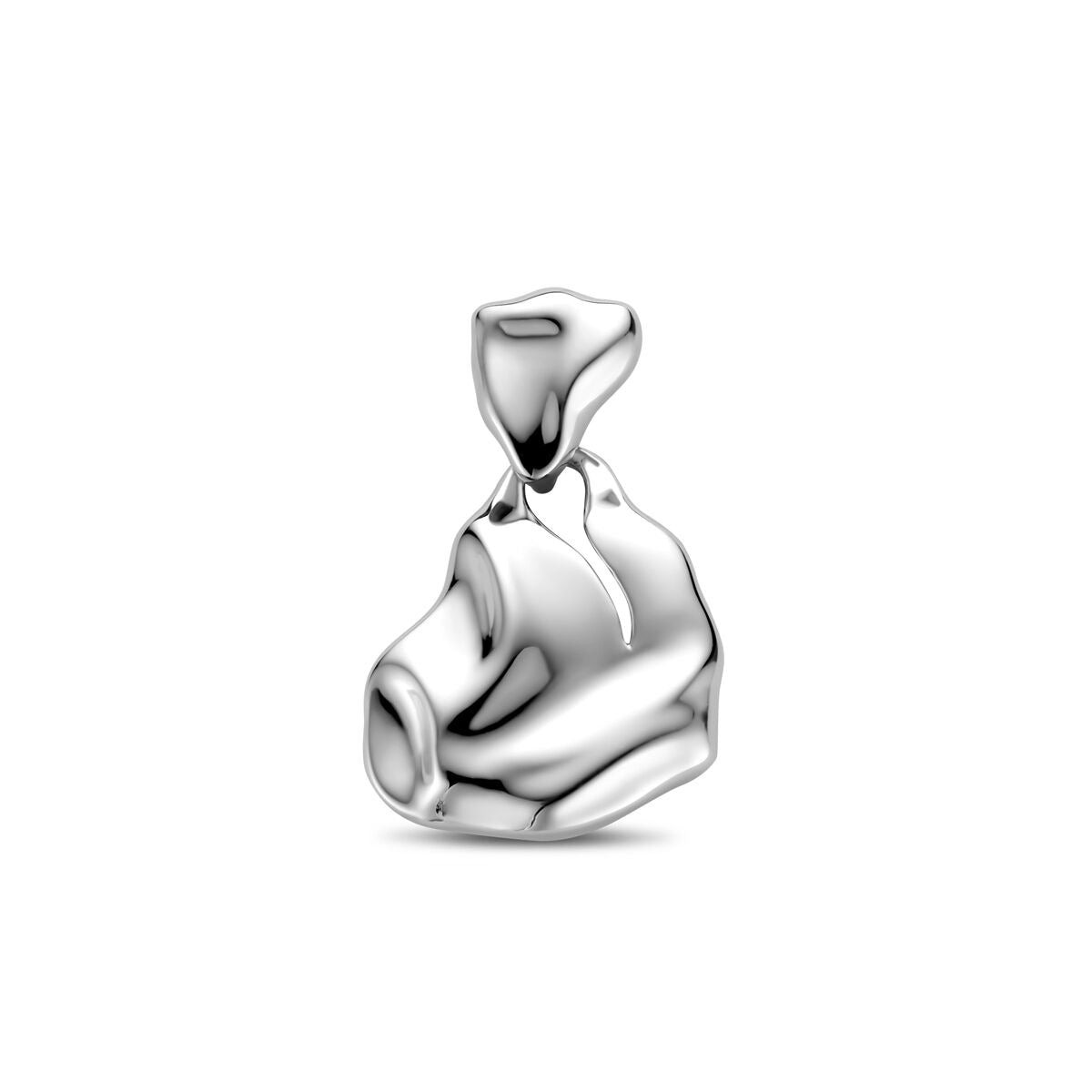 Hänger aus rhodiniertem 925 Silber in organischer Form, 22x16 mm