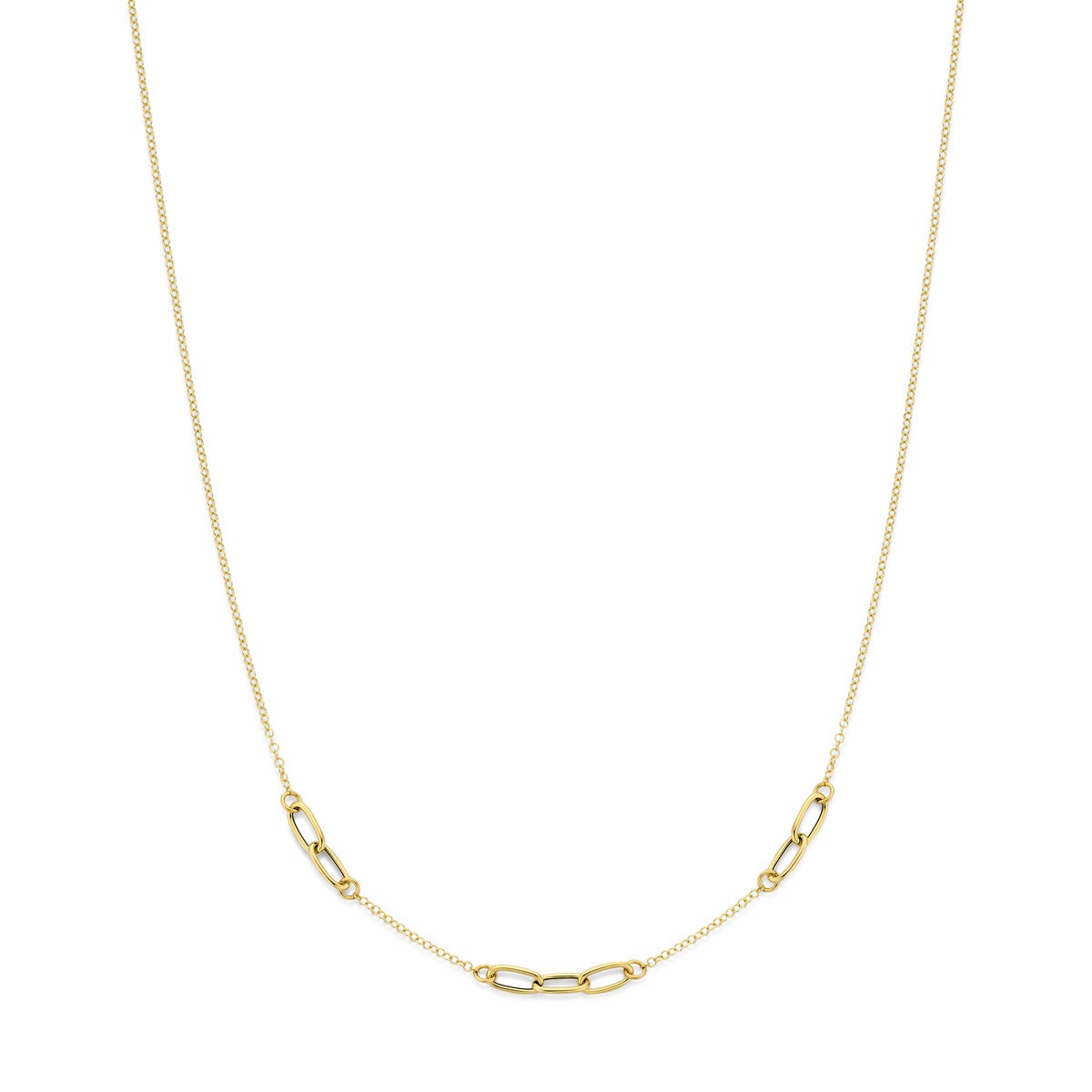 14k goldene Armband mit Federverschluss und ovalen Gliedern