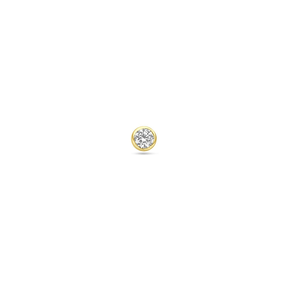 Flachschmuckpiercing aus 9-karätigem Gelbgold mit 3 mm Zirkonia