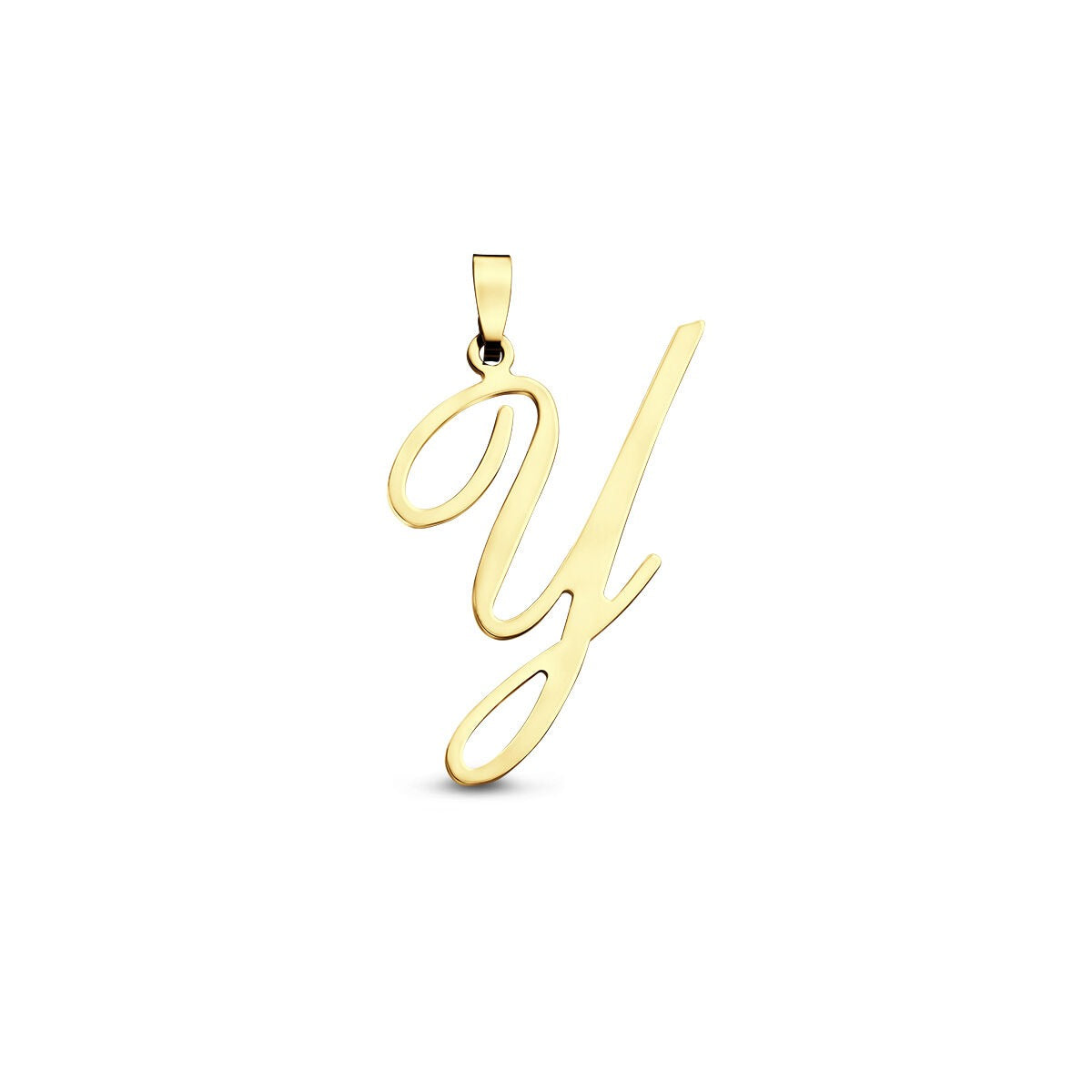 Hänger in Form des Buchstabens "y" aus 14 Karat Gelbgold