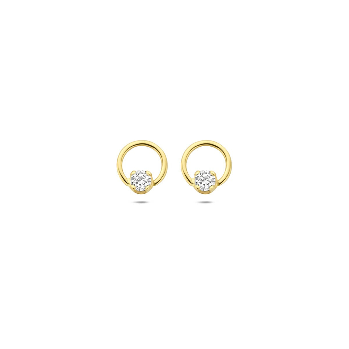 14k gelbgoldene Ohrstecker mit lab-grown Diamant 0,13 ct
