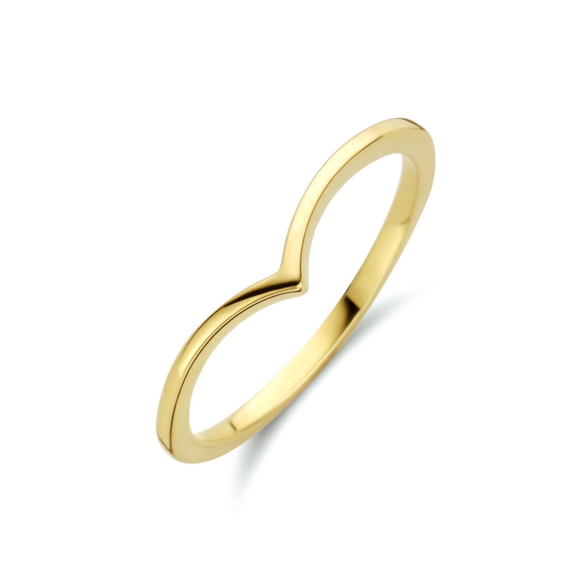 Ring aus 9 Karat Gelbgold mit 4 mm breitem, geschwungenem Design
