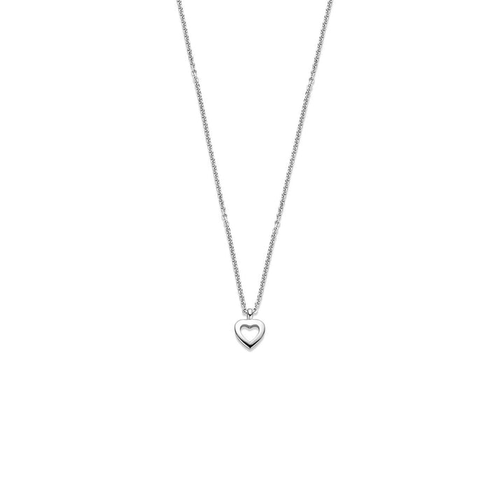 Zilveren collier met hartje – gerhodineerd 925 zilver