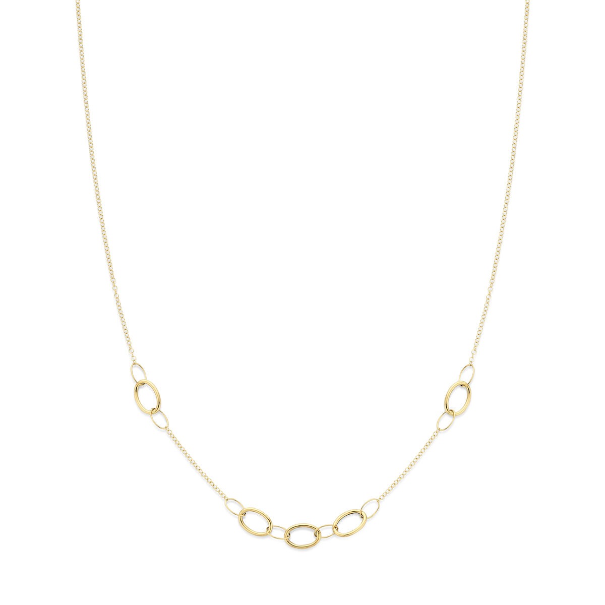 14k goldene Armband mit Federverschluss und ovalen Gliedern