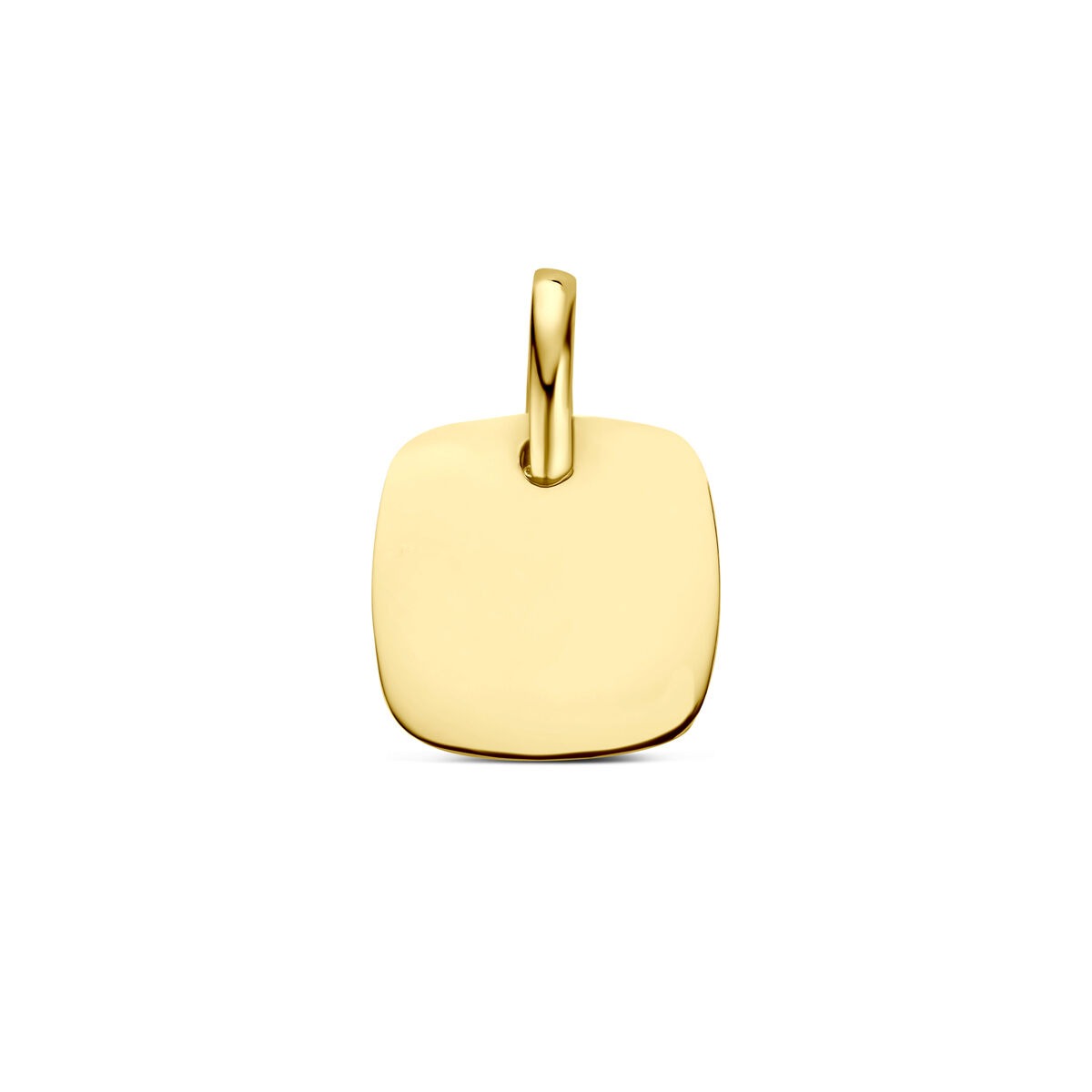 Gravierbarer quadratischer Anhänger aus 14k Gelbgold