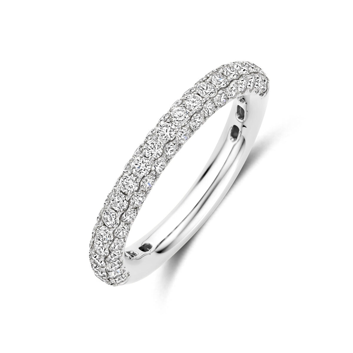 Ring aus 14k Weißgold mit 1,24 ct Diamanten, vollständig besetzt mit funkelnden Steinen