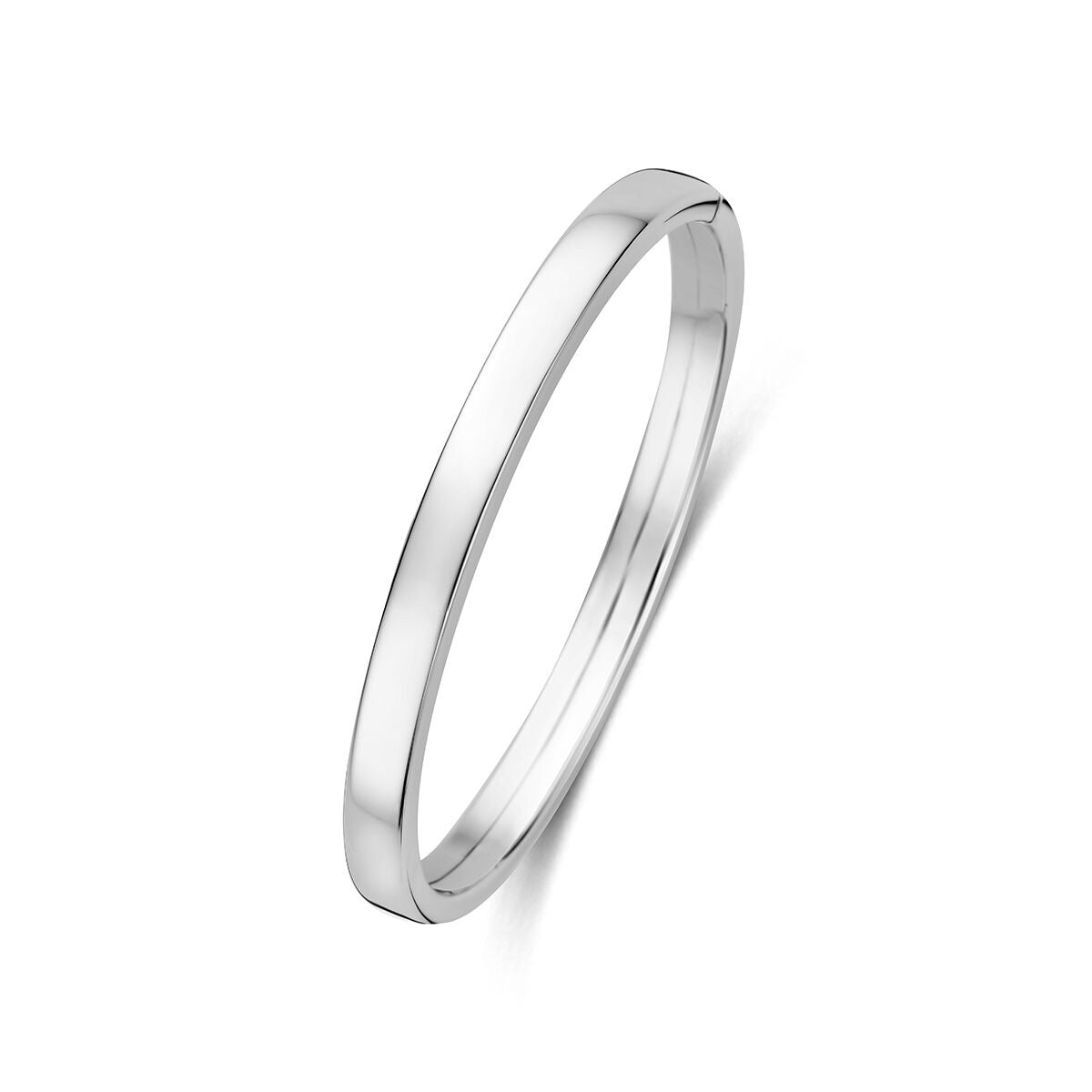 Bangle aus rhodiniertem 925er Silber in schlichter, glänzender Optik
