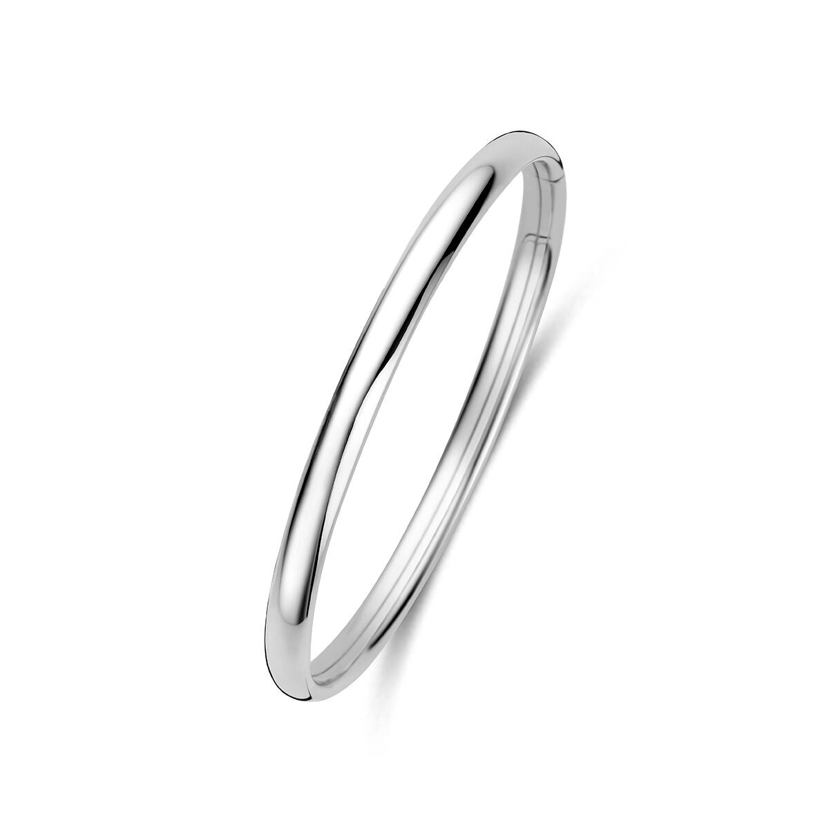 Bangle aus rhodiniertem 925 Silber in schlichter, glänzender Form