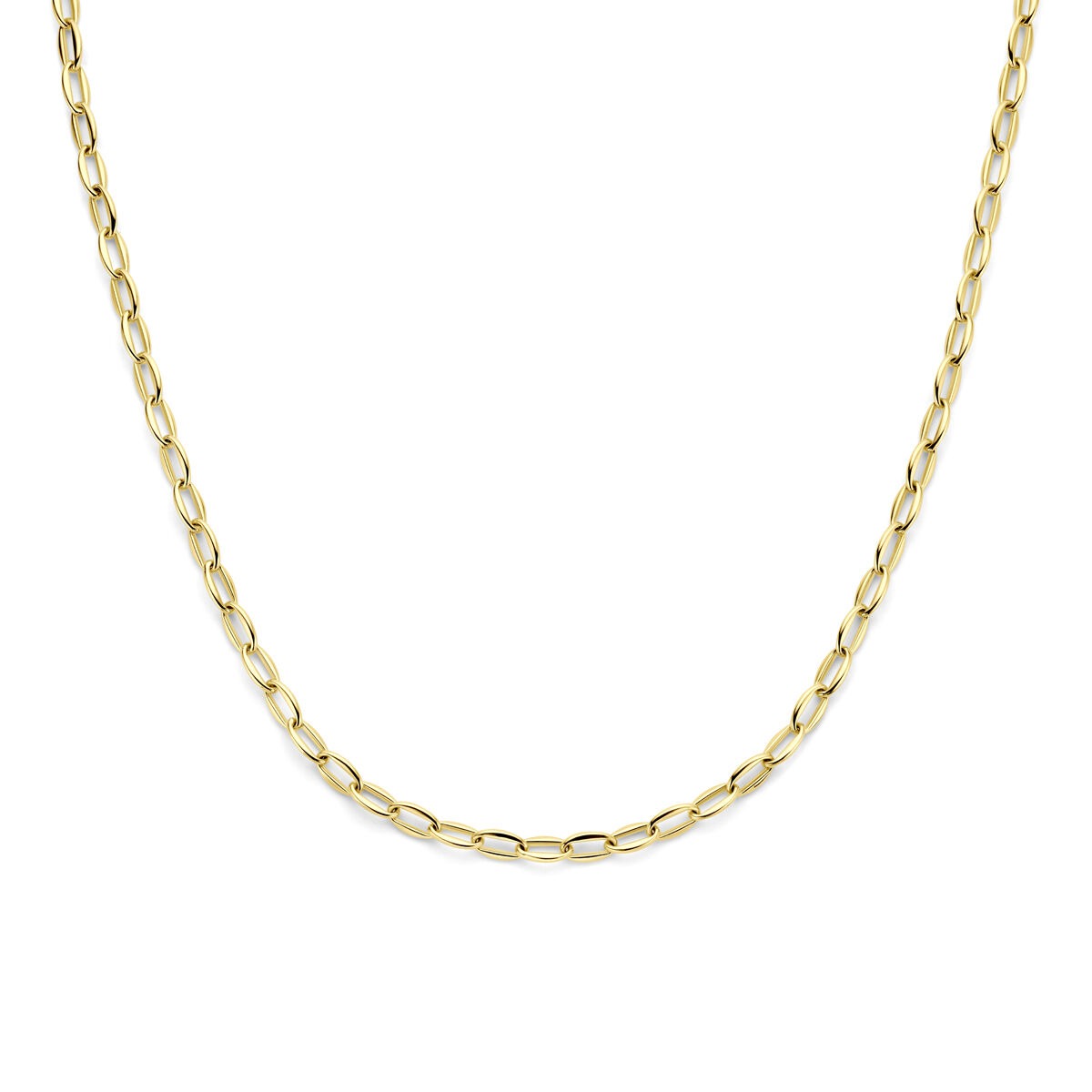 14k gelbgoldenes Anker-Collier für Damen mit ovalen Gliedern