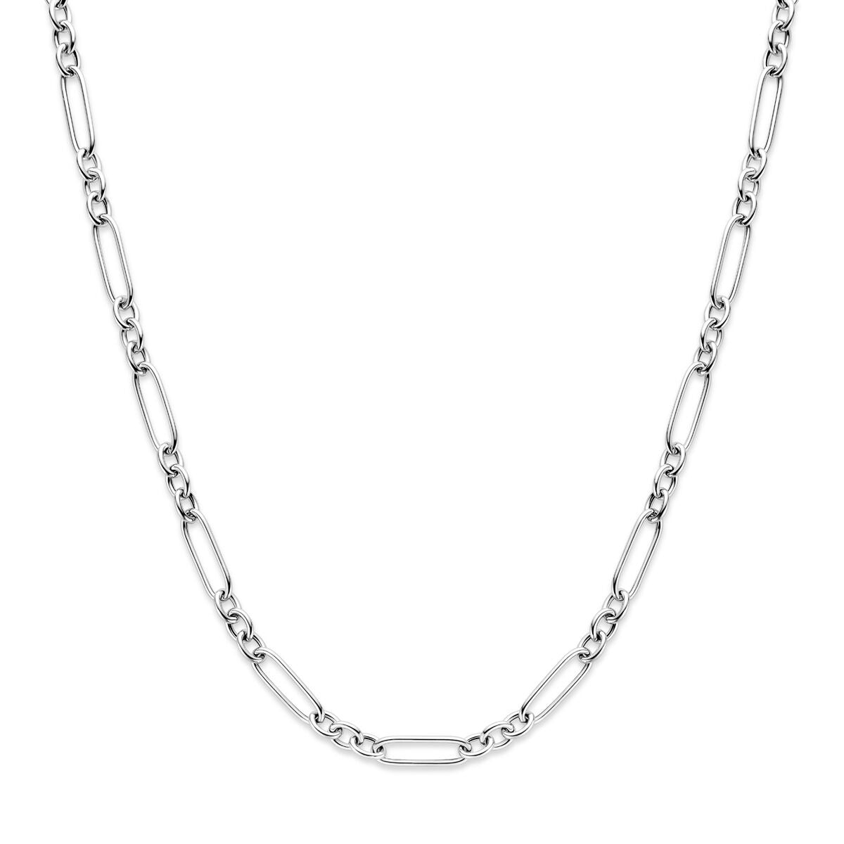 Halskette aus rhodiniertem 925 Silber mit Anker-Gliedern in klassischem Design
