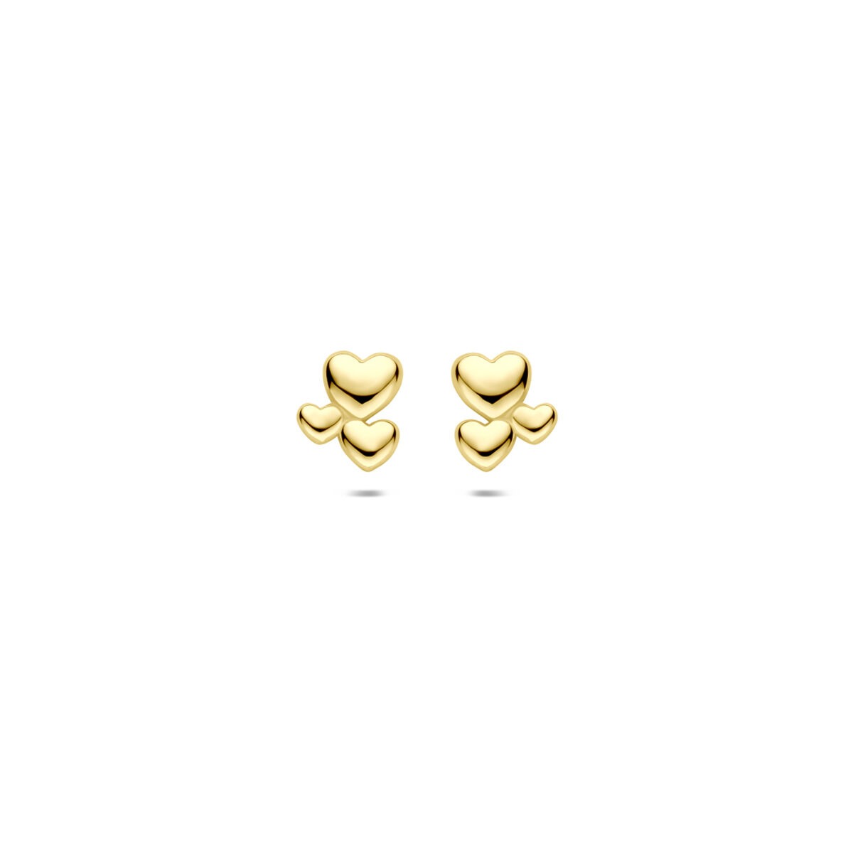 Ohrringe aus 9 Karat Gelbgold mit herzförmigem Design