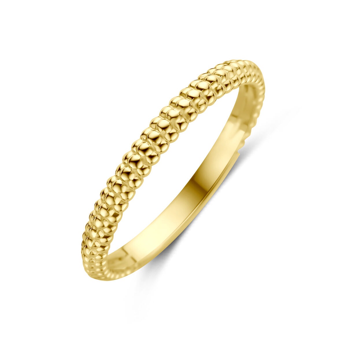 Dünner Ring aus 14k Gelbgold mit strukturiertem, gewölbtem Design