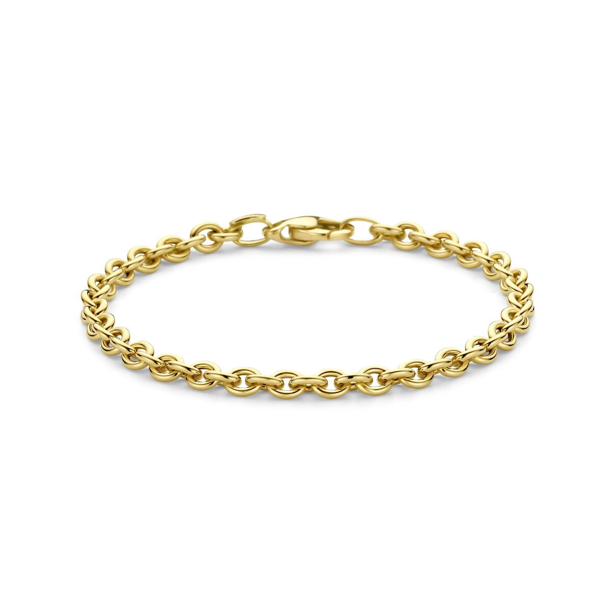 14k gelbgoldene Anker-Armband mit geschlossenen Gliedern und Karabinerverschluss