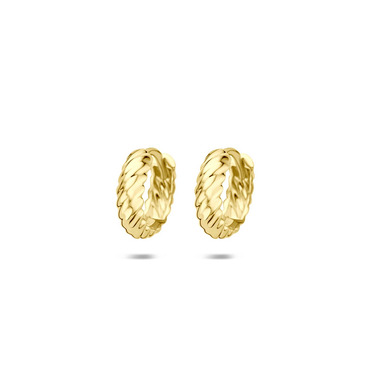 Gedrehte Klapohringe aus 9 Karat Gelbgold mit einem strukturierten Design