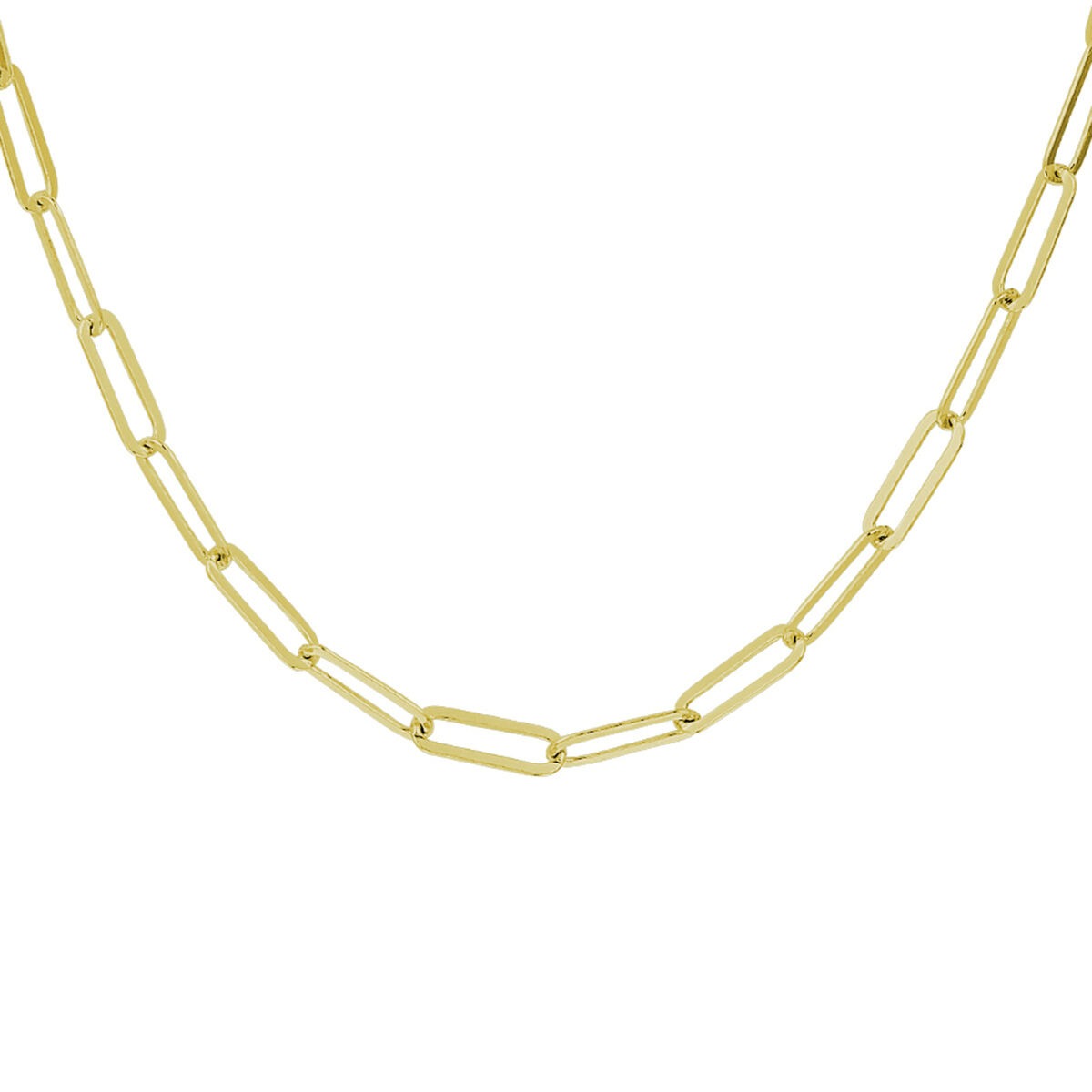 Guldfarbenes Paperclip-Collier aus Silber mit länglichen Gliedern