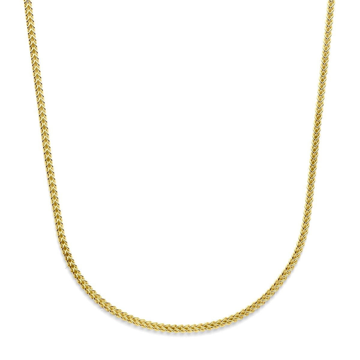 14k gelbgoldene Gourmette-Herrenketten mit silbernem Kern, 60 cm lang