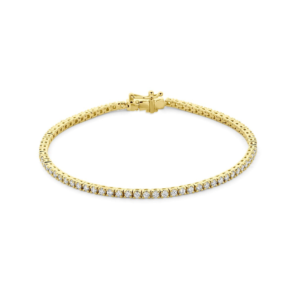 Vergoldetes 925 Silber Tennisarmband mit lab-grown Diamanten und feiner, glitzernder Oberfläche