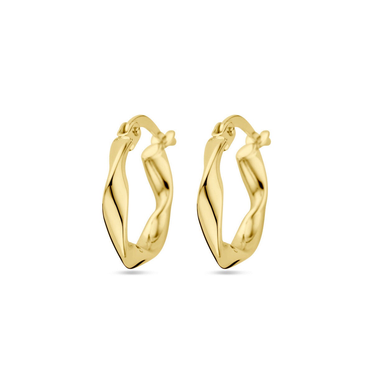 Gedrehte Ohrhänger aus 9 Karat Gelbgold mit einer Breite von 2,5 mm