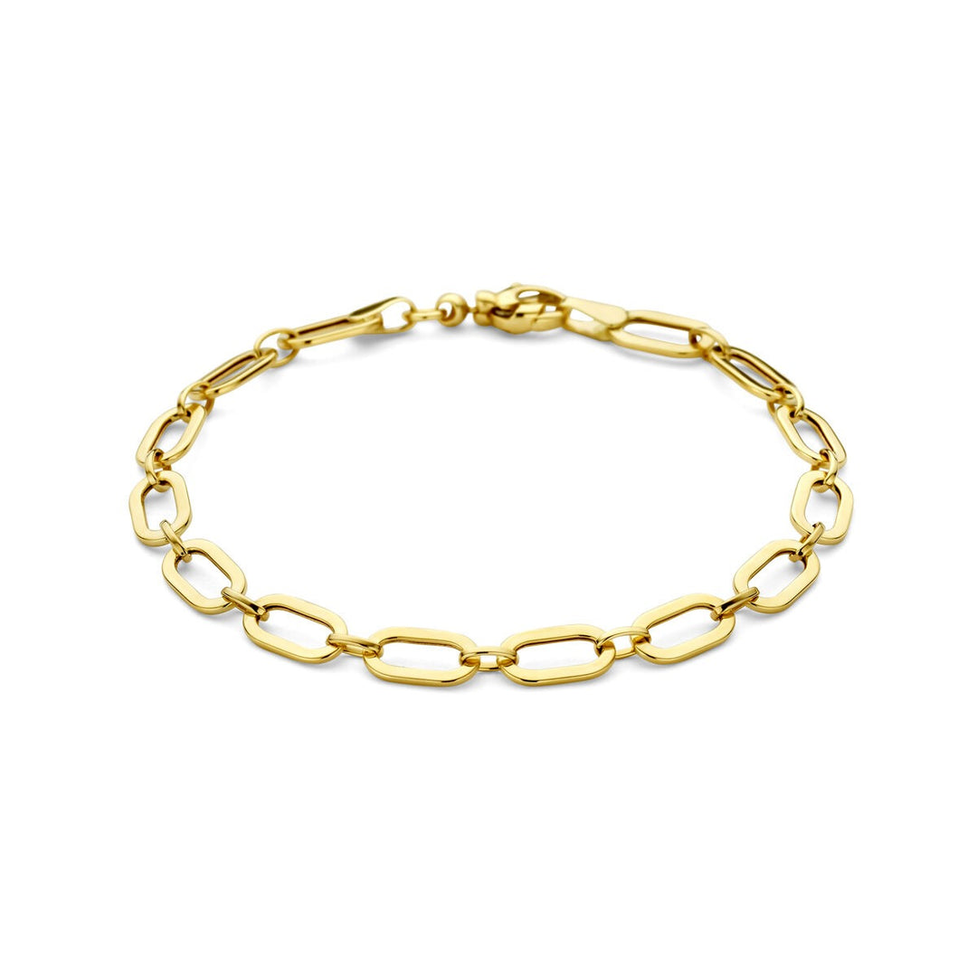 9k Geelgouden anker schakelarmband dames